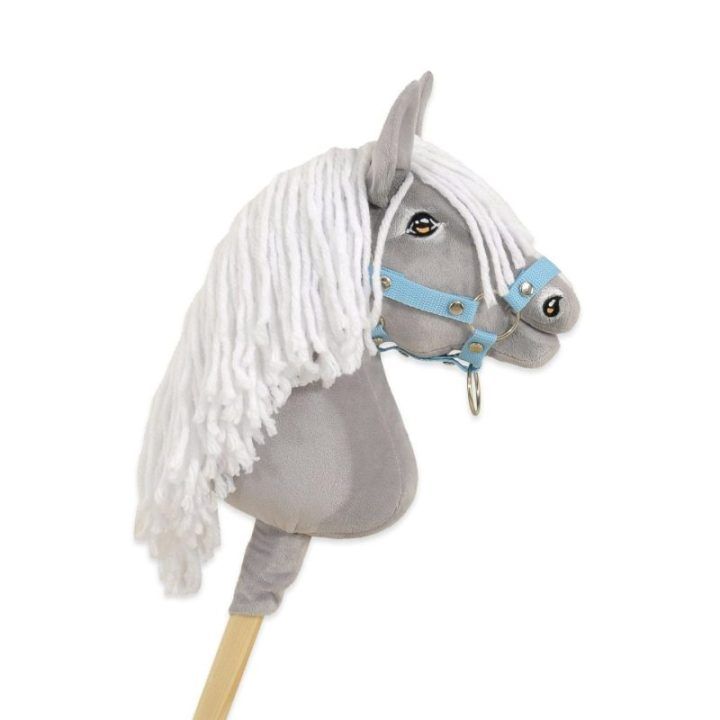 Hobby horse žirgas ant lazdos A4, širmas (pilkas) - Super Hobby Horse Premium