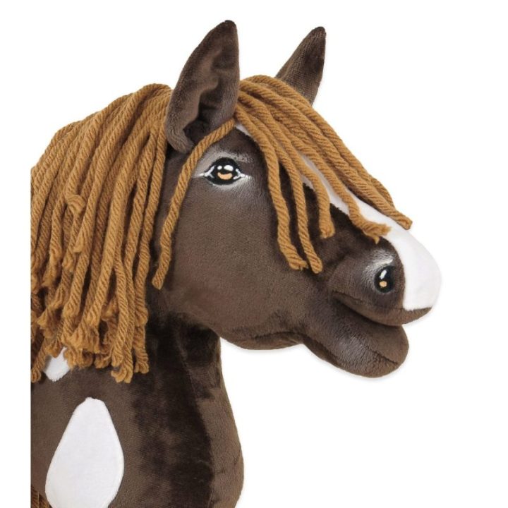 Hobby horse žirgas ant lazdos A4, kaubojiško stiliaus, tamsiai bėras (tamsiai rudas) - Super Hobby Horse Premium