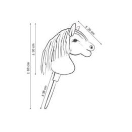 Hobby horse žirgas ant lazdos A4, margas bėras (rudas), smėlio spalvos karčiai - Super Hobby Horse Premium