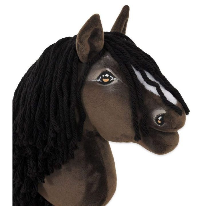 Hobby horse žirgas ant lazdos A5, tamsiai bėras (tamsiai rudas) - Super Hobby Horse Premium
