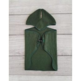 Hobby horse priedų komplektas: flisinė gūnia (balnatiesė) ir ausų gaubtai, A4 ir A5, butelio žalios spalvos - Super Hobby Horse