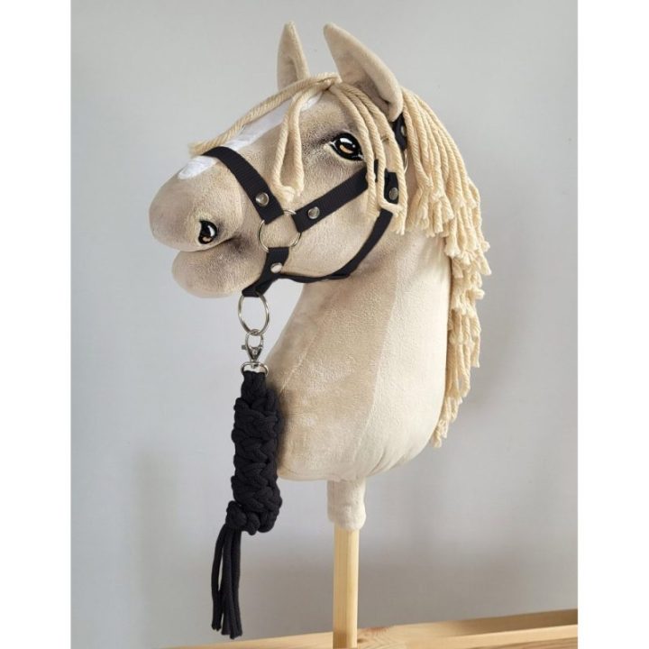 Hobby horse apynasrio ir pavadžio komplektas A3, juodas - Super Hobby Horse