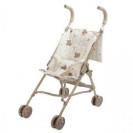 Lėlių vežimėlis Woopie Royal su meškiukų raštu, 41 × 23 × 56 cm, kreminis