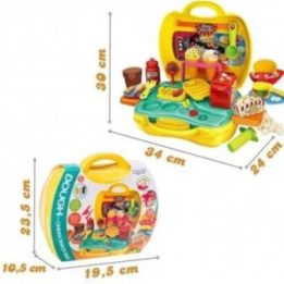 Žaislinis užkandžių baro rinkinys lagamine Woopie Snack Bar Cinema, 25 × 22 × 11 cm