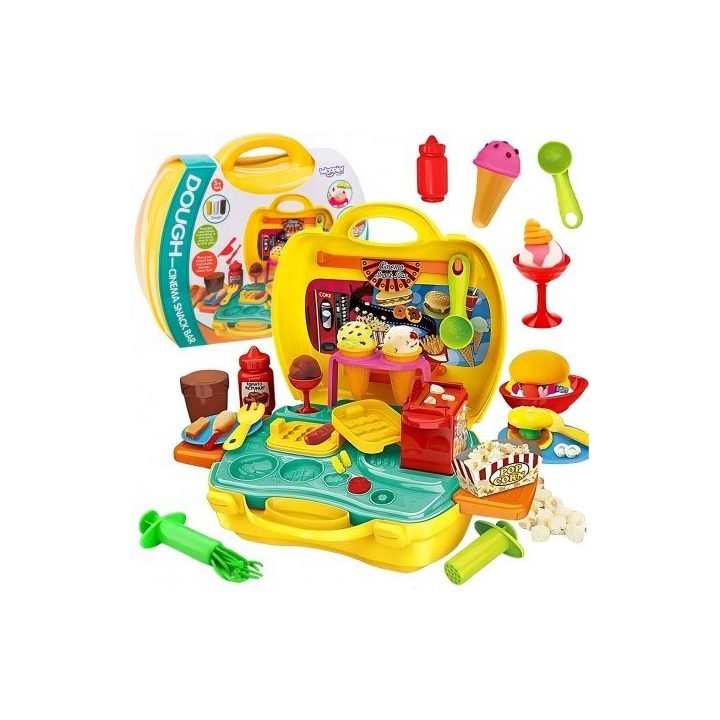 Žaislinis užkandžių baro rinkinys lagamine Woopie Snack Bar Cinema, 25 × 22 × 11 cm