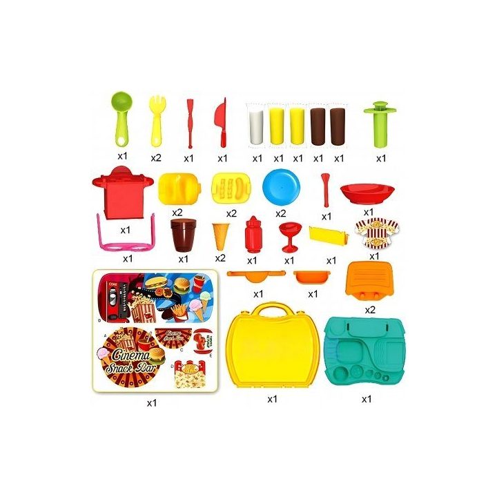 Žaislinis užkandžių baro rinkinys lagamine Woopie Snack Bar Cinema, 25 × 22 × 11 cm