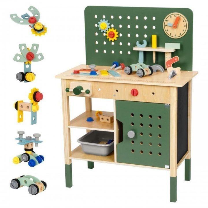 Medinis žaislinis darbastalis Woopie Green STEM, nuo 3 metų