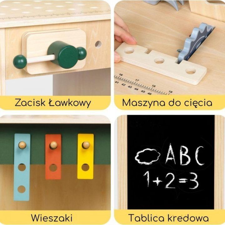 Medinis žaislinis darbastalis Woopie Green STEM, nuo 3 metų
