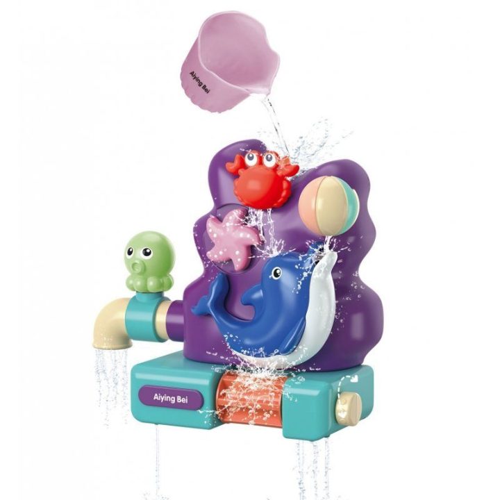 Vonios vandens žaislas su delfinu ir ratuku Woopie Baby Delfinek, nuo 18 mėn., 24 × 21 cm