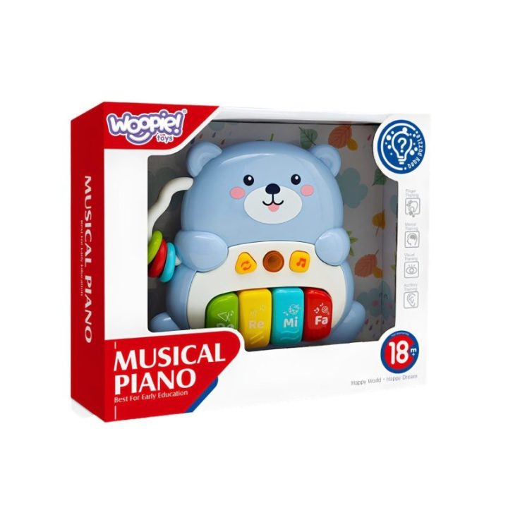 Interaktyvus muzikinis pianinas-meškiukas Woopie Baby, nuo 18 mėn., įvairiaspalvis