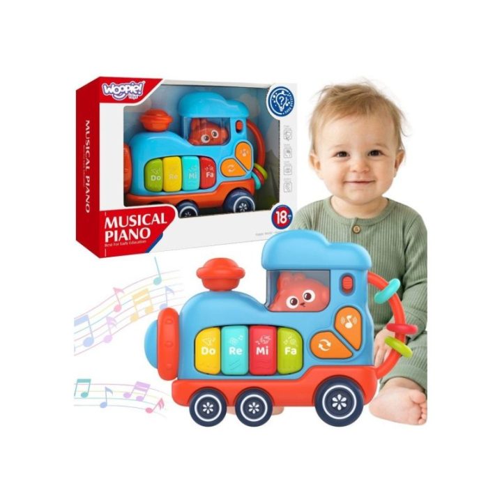 Muzikinis žaislinis pianinas-lokomotyvas Woopie Baby, nuo 18 mėn