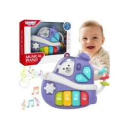 Interaktyvus muzikinis žaislinis pianinas laivo formos Woopie Baby, nuo 18 mėn., violetinis