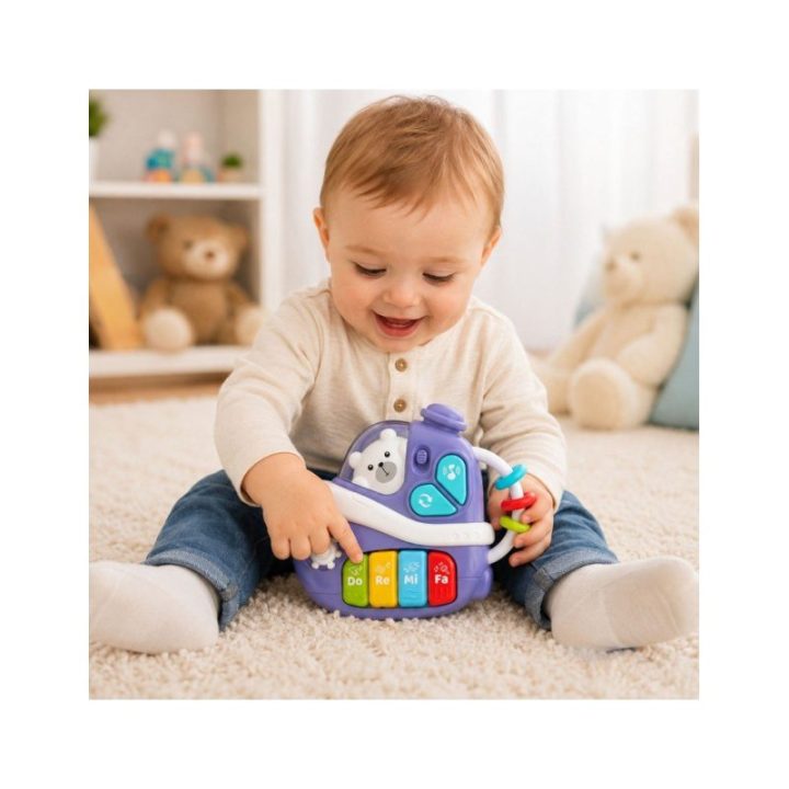 Interaktyvus muzikinis žaislinis pianinas laivo formos Woopie Baby, nuo 18 mėn., violetinis