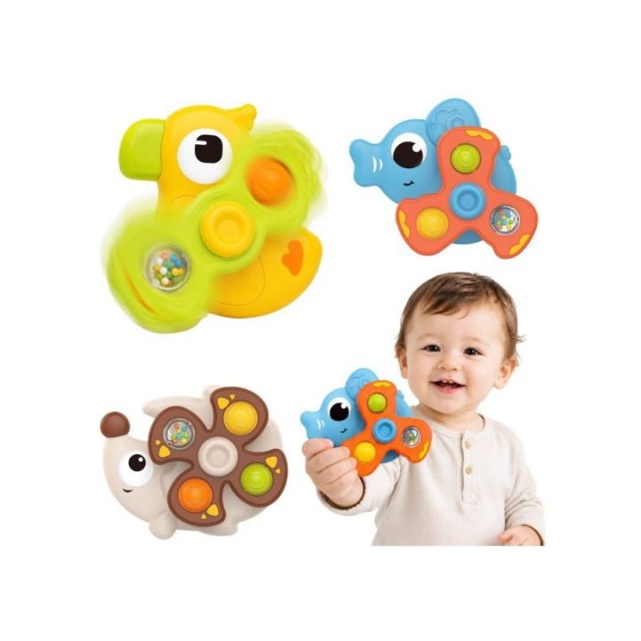 Gyvūnėlių formos sensorinių suktukų rinkinys Woopie Baby, nuo 18 mėn., 3 vnt