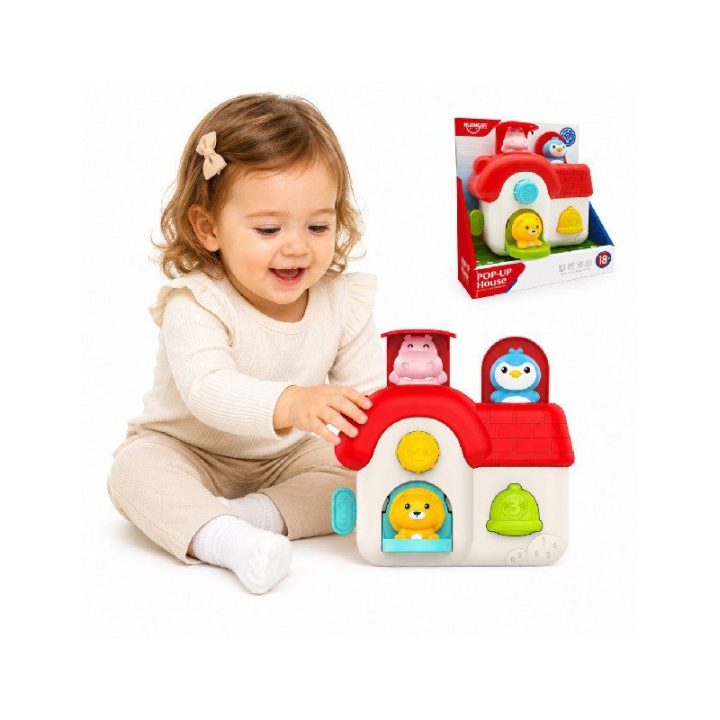 Interaktyvus gyvūnėlių namelis su iššokančiomis figūrėlėmis Woopie Baby Pop-Up, nuo 18 mėn