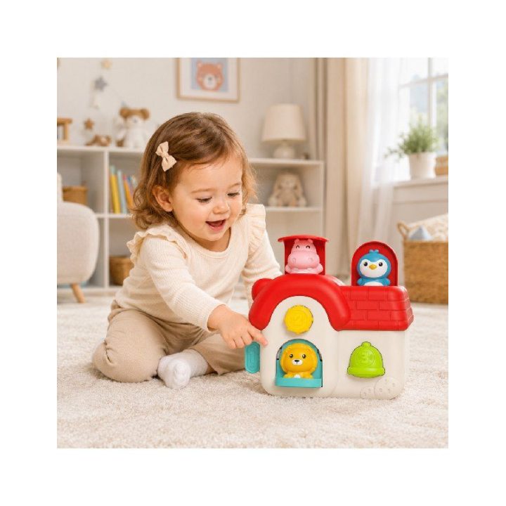 Interaktyvus gyvūnėlių namelis su iššokančiomis figūrėlėmis Woopie Baby Pop-Up, nuo 18 mėn
