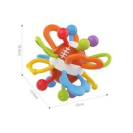 Barškutis-kramtukas Woopie Baby, nuo gimimo, 13,5 × 12 × 10,5 cm, įvairiaspalvis