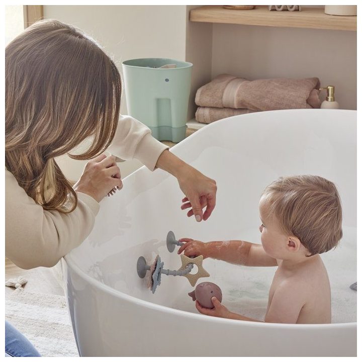Kūdikių sensorinis žaislas ir kramtukas su siurbtukais Shnuggle, 3 žvaigždutės