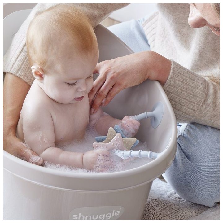 Kūdikių sensorinis žaislas ir kramtukas su siurbtukais Shnuggle, 3 žvaigždutės