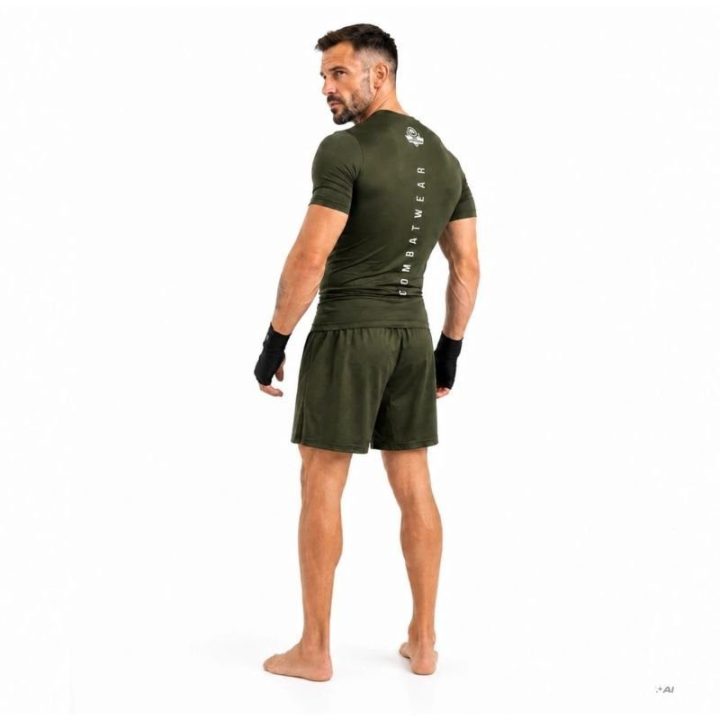Vyriški kompresiniai marškinėliai DBX Bushido Combatwear, kariškai žali