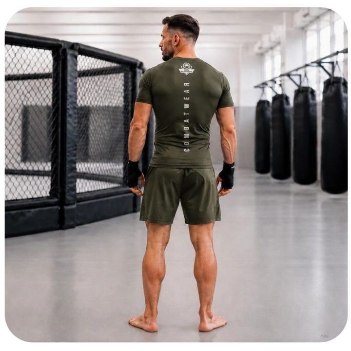 Vyriški kompresiniai marškinėliai DBX Bushido Combatwear, kariškai žali