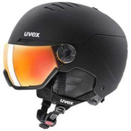 Uniseks slidinėjimo šalmas su aktyvia ventiliacija Uvex Wanted visor, juodas