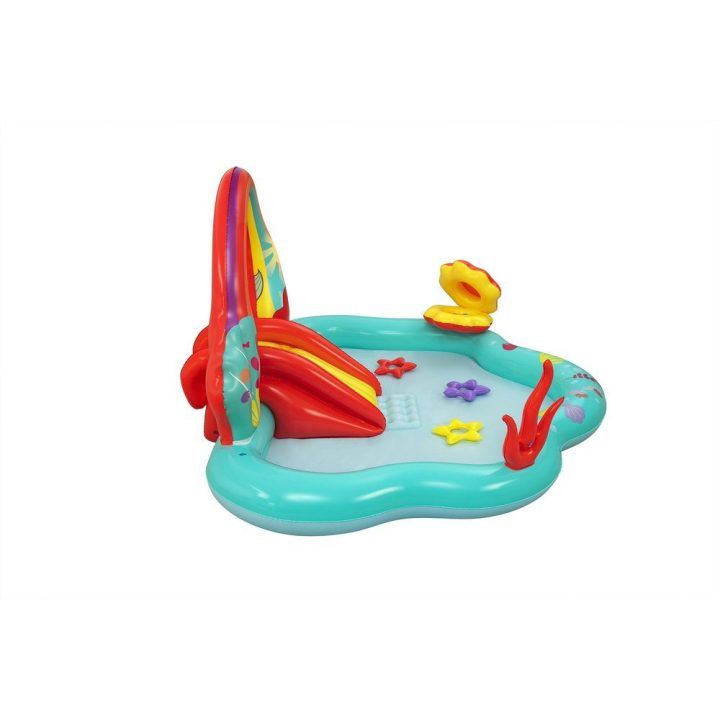 Pripučiamas vandens žaidimų centras su čiuožykla ir „The Little Mermaid“ motyvu Bestway, 221 × 193 × 117 cm