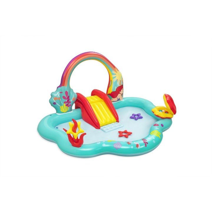 Pripučiamas vandens žaidimų centras su čiuožykla ir „The Little Mermaid“ motyvu Bestway, 221 × 193 × 117 cm