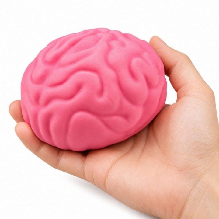 Spaudomas antistresinis smegenų formos žaislas, 13 cm, rožinis