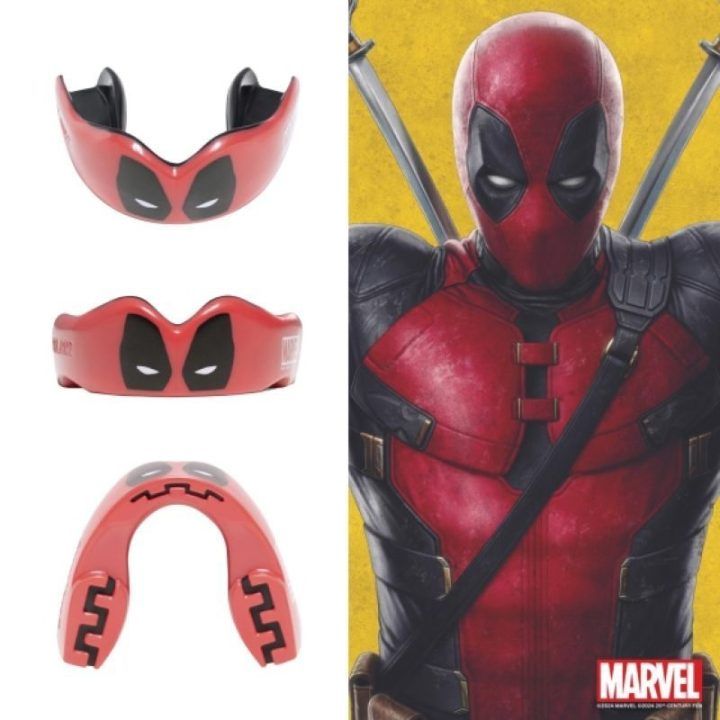 Dantų apsauga su Deadpool motyvu Top Ten, suaugusiųjų, raudona ir juoda