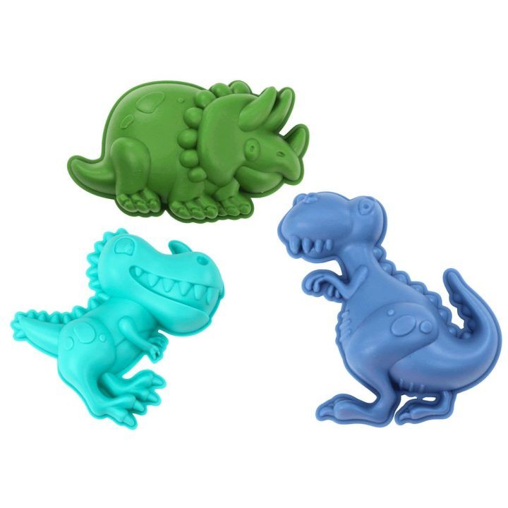 Dinozaurų smėlio žaislų rinkinys su kiaušinio formos kibirėliu