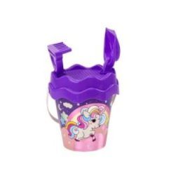 Smėlio žaidimų rinkinys su vienaragio motyvu, rožinis ir violetinis