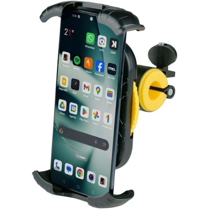 Dviračio telefono laikiklis, pasukamas 360°, Dunlop, juodas