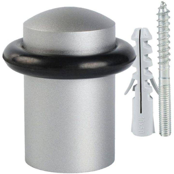 Durų stabdiklis iš nerūdijančiojo plieno su satino apdaila Kowalski, 27/46 mm