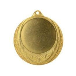 Plieninis medalis su vieta 50 mm emblemai, aukso spalvos
