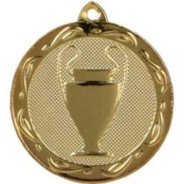 Plieninis medalis su vieta 25 mm emblemai, aukso spalvos