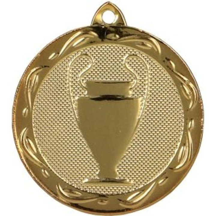 Plieninis medalis su vieta 25 mm emblemai, aukso spalvos