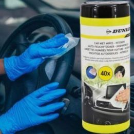 Drėgnos servetėlės automobilio salonui Dunlop Automotive, 40 vnt