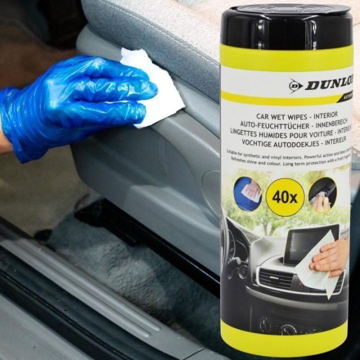 Drėgnos servetėlės automobilio salonui Dunlop Automotive, 40 vnt