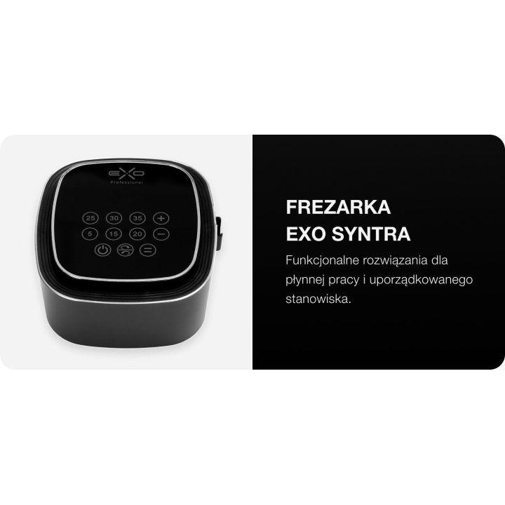 Nagų frezavimo aparatas su Twist-Lock sistema Exo Syntra, juodas