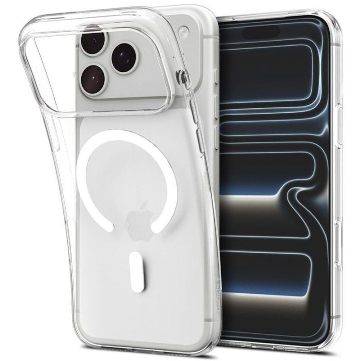 Dėklas iPhone 18 Pro Max / 17 Pro Max Spigen Liquid Crystal Mag MagSafe, skaidrus / baltas