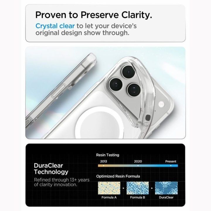 Dėklas iPhone 18 Pro Max / 17 Pro Max Spigen Liquid Crystal Mag MagSafe, skaidrus / baltas