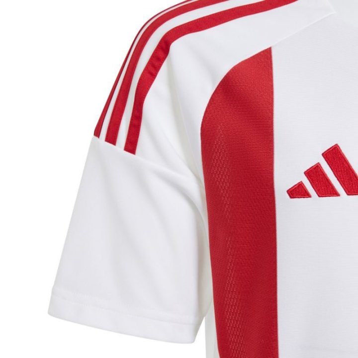 Vaikiški marškinėliai trumpomis rankovėmis adidas, balti ir raudoni