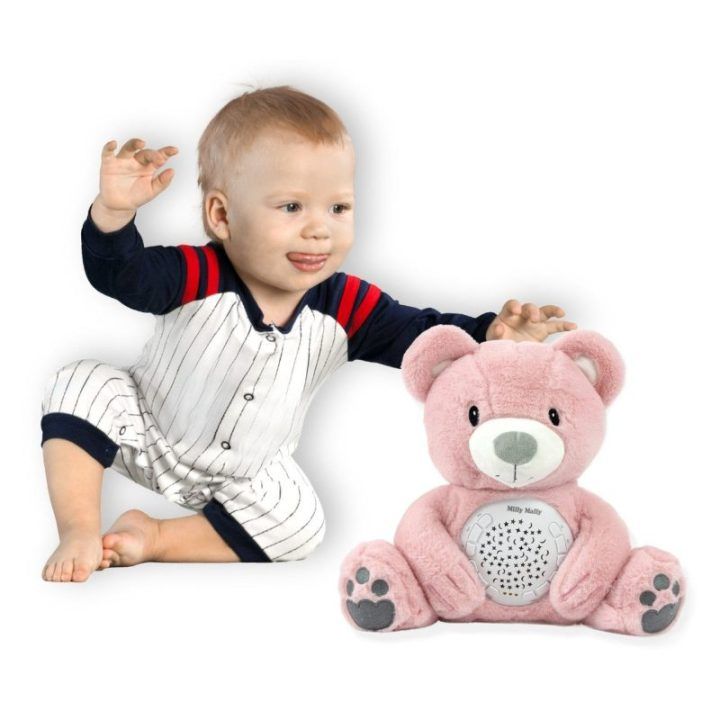Pliušinis meškiukas su projektoriumi Milly Mally Milly Bear, rožinis