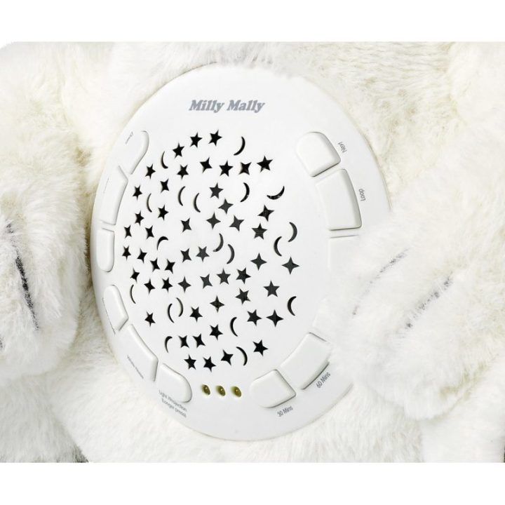 Pliušinis žaislas su projektoriumi Milly Mally Milly Bear, baltas