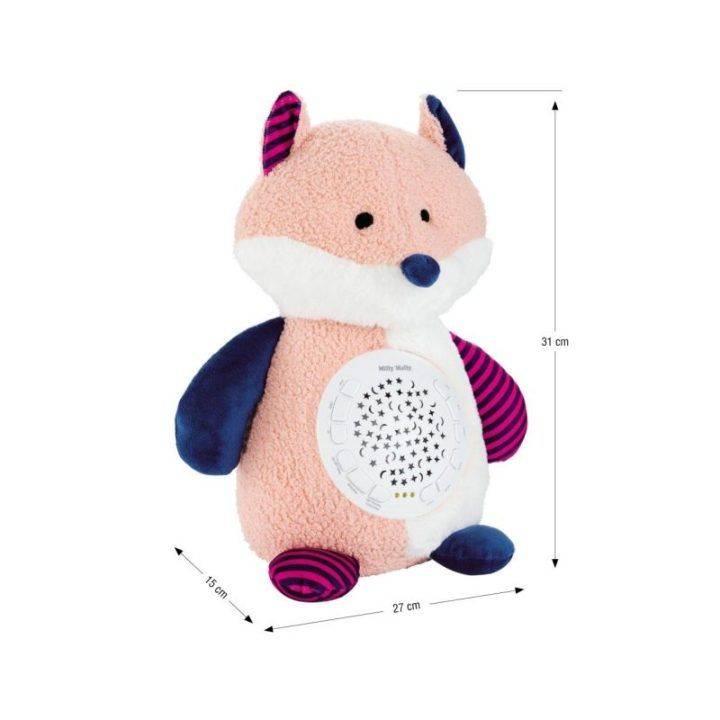 Pliušinis žaislas su projektoriumi Milly Mally Milly Fox, nuo 0 mėn