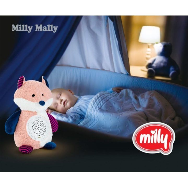 Pliušinis žaislas su projektoriumi Milly Mally Milly Fox, nuo 0 mėn