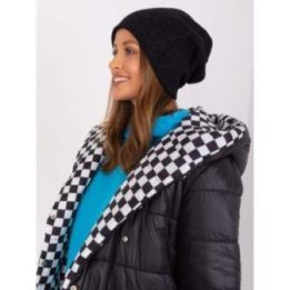 Moteriška kepurė su aplikacija Wool Fashion Italia, juoda
