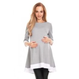 Nėščiųjų laisvo kirpimo mini suknelė PeeKaBoo, pilka