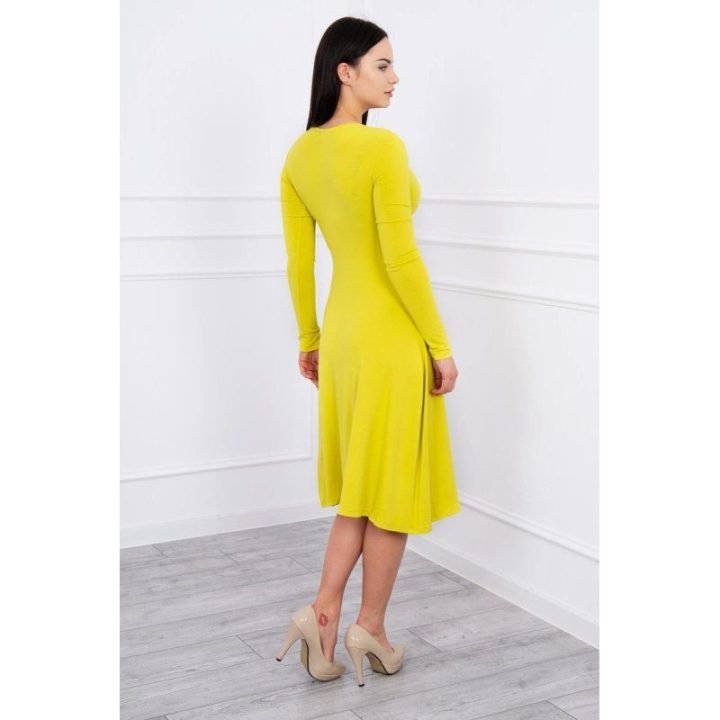 Nėščiųjų suknelė su pjūviu po krūtine, šviesiai žalia